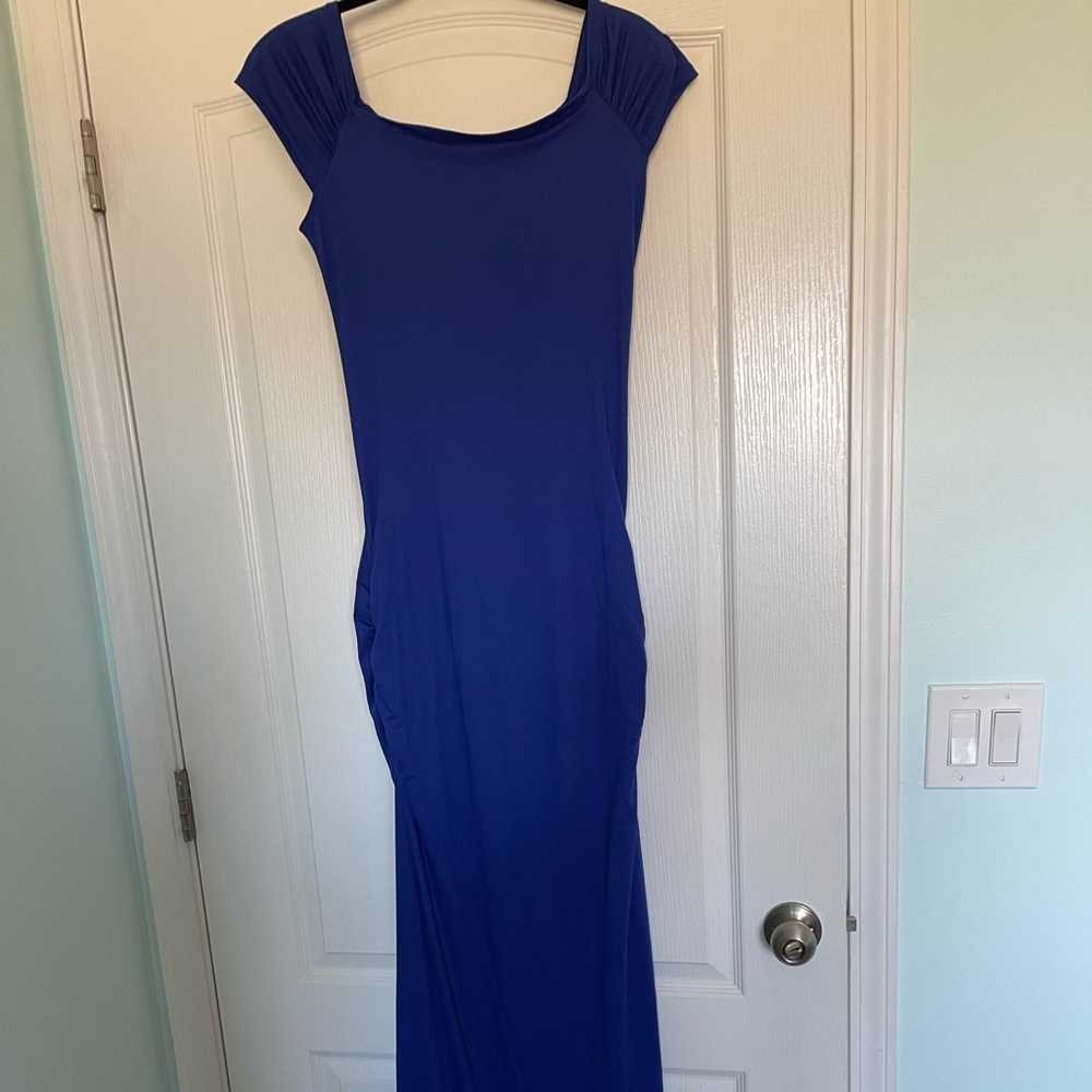 HP* Motherbee Maternity Short Sleeved Roushed Bodycon Maternity Dress